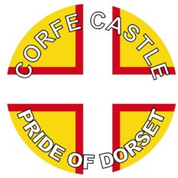 Corfe Castle - Pride of Dorset - TWO PACK - Car Bumper Laptop Window Decal County Flag Sticker