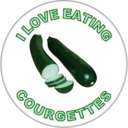 I Love Eating Courgettes - 59mm Badge/Badges Fun Gift Present
