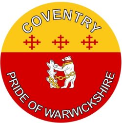 Coventry - Pride of Warwickshire - TWO PACK - Car Bumper Laptop Window Decal County Flag Sticker