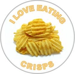 I Love Eating Crisps - 59mm Badge/Badges Fun Gift Present