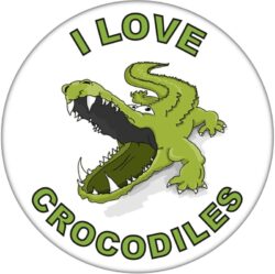 I Love Crocodiles - 59mm Badge/Badges Fun Gift Present
