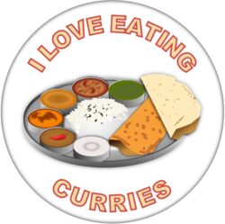 I Love Eating Curries - 59mm Badge/Badges Fun Gift Present