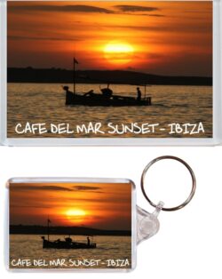 Cafe del Mar Sunset - Ibiza - Spain - Jumbo Fridge Magnet & Double Sided Large Keyring Key Fob Chain Ring Gift Present Souvenir