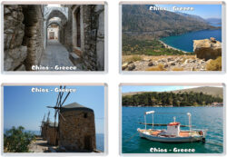 Chios - Greece - 4 PACK - Jumbo Fridge Magnet Souvenir Gift Present