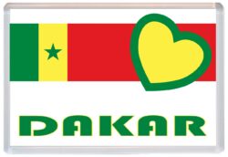 Dakar - Love Senegal/Senegalese Towns & Cities Flag - Jumbo Fridge Magnet Souvenir Gift Present