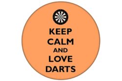 Keep Calm and Love Darts - 59mm Birthday Pin Badge Gift Present