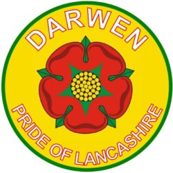 Darwen - Pride of Lancashire - TWO PACK - Car Bumper Laptop Window Decal County Flag Sticker