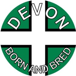 Devon Born & Bred - TWO PACK - Car Bumper Laptop Window Decal County Flag Sticker
