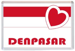 Denpasar - Love Indonesia/Indonesian Towns & Cities Flag - Jumbo Fridge Magnet Souvenir Gift Present