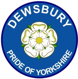 Dewsbury - Pride of Yorkshire - TWO PACK - Car Bumper Laptop Window Decal County Flag Sticker