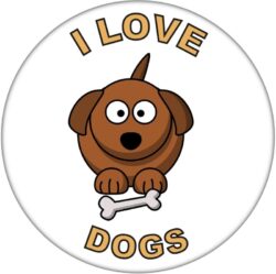 I Love Dogs - 59mm Badge/Badges Fun Gift Present