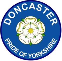 Doncaster - Pride of Yorkshire - TWO PACK - Car Bumper Laptop Window Decal County Flag Sticker