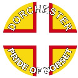 Dorchester - Pride of Dorset - TWO PACK - Car Bumper Laptop Window Decal County Flag Sticker