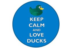 Keep Calm and Love Ducks - 59mm Birthday Pin Badge Gift Present