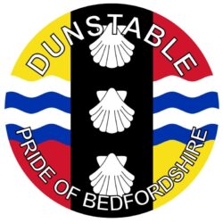 Dunstable - Pride of Bedfordshire - TWO PACK - Car Bumper Laptop Window Decal County Flag Sticker