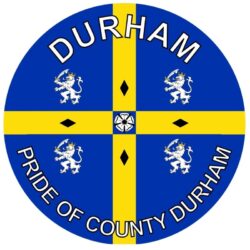 Durham - Pride of County Durham - TWO PACK - Car Bumper Laptop Window Decal County Flag Sticker