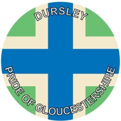 Dursley - Pride of Gloucestershire - TWO PACK - Car Bumper Laptop Window Decal County Flag Sticker