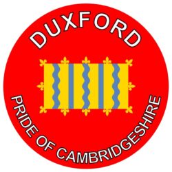 Duxford - Pride of Cambridgeshire - TWO PACK - Car Bumper Laptop Window Decal County Flag Sticker