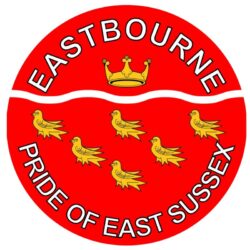 Eastbourne - Pride of East Sussex - TWO PACK - Car Bumper Laptop Window Decal County Flag Sticker