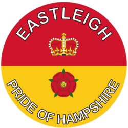 Eastleigh - Pride of Hampshire - TWO PACK - Car Bumper Laptop Window Decal County Flag Sticker
