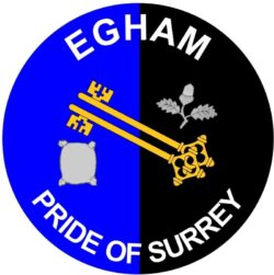 Egham - Pride of Surrey - TWO PACK - Car Bumper Laptop Window Decal County Flag Sticker