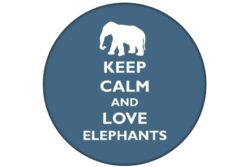 Keep Calm and Love Elephants - 59mm Birthday Pin Badge Gift Present