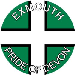 Exmouth - Pride of Devon - TWO PACK - Car Bumper Laptop Window Decal County Flag Sticker