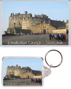 Edinburgh Castle - Scotland - Jumbo Fridge Magnet & Double Sided Large Keyring Key Fob Chain Ring Gift Present Souvenir