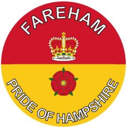 Fareham - Pride of Hampshire - TWO PACK - Car Bumper Laptop Window Decal County Flag Sticker