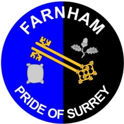 Farnham - Pride of Surrey - TWO PACK - Car Bumper Laptop Window Decal County Flag Sticker