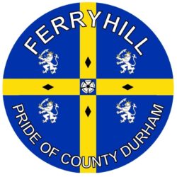 Ferryhill - Pride of County Durham - TWO PACK - Car Bumper Laptop Window Decal County Flag Sticker