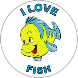 I Love Fish - 59mm Badge/Badges Fun Gift Present