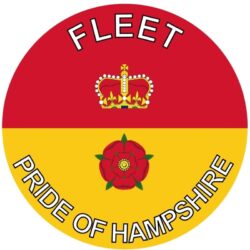 Fleet - Pride of Hampshire - TWO PACK - Car Bumper Laptop Window Decal County Flag Sticker