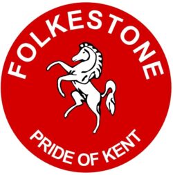 Folkestone - Pride of Kent - TWO PACK - Car Bumper Laptop Window Decal County Flag Sticker