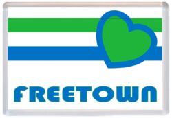 Freetown - Love Sierra Leone Towns & Cities Flag - Jumbo Fridge Magnet Souvenir Gift Present