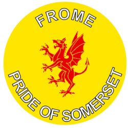 Frome - Pride of Somerset - TWO PACK - Car Bumper Laptop Window Decal County Flag Sticker