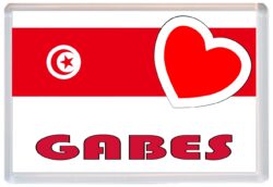 Gabes - Love Tunisia/Tunisian Towns & Cities Flag - Jumbo Fridge Magnet Souvenir Gift Present