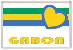 Gabon - Love Gabonese Towns & Cities Flag - Jumbo Fridge Magnet Souvenir Gift Present