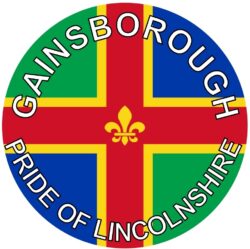Gainsborough - Pride of Lincolnshire - TWO PACK - Car Bumper Laptop Window Decal County Flag Sticker