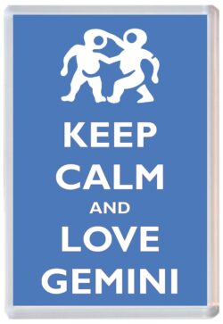 Keep Calm and Love Gemini - Jumbo Fridge Magnet Star Sign Souvenir Gift Present