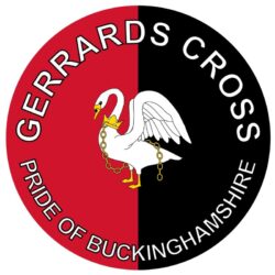 Gerrards Cross - Pride of Buckinghamshire - TWO PACK - Car Bumper Laptop Window Decal County Flag Sticker