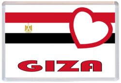 Giza - Love Egyptian Towns & Cities Flag - Jumbo Fridge Magnet Souvenir Gift Present