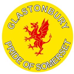 Glastonbury - Pride of Somerset - TWO PACK - Car Bumper Laptop Window Decal County Flag Sticker