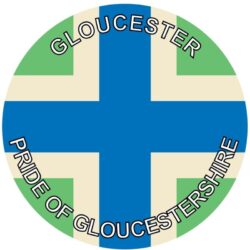 Gloucester - Pride of Gloucestershire - TWO PACK - Car Bumper Laptop Window Decal County Flag Sticker