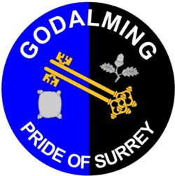 Godalming - Pride of Surrey - TWO PACK - Car Bumper Laptop Window Decal County Flag Sticker