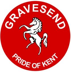 Gravesend - Pride of Kent - TWO PACK - Car Bumper Laptop Window Decal County Flag Sticker