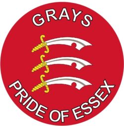 Grays - Pride of Essex - TWO PACK - Car Bumper Laptop Window Decal County Flag Sticker