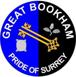Great Bookham - Pride of Surrey - TWO PACK - Car Bumper Laptop Window Decal County Flag Sticker