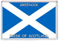 Greenock - Love Scotland/Scottish Towns & Cities Flag - Jumbo Fridge Magnet Souvenir Gift Present