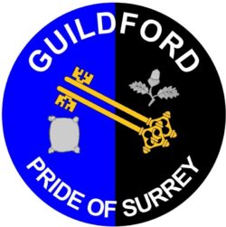 Guildford - Pride of Surrey - TWO PACK - Car Bumper Laptop Window Decal County Flag Sticker